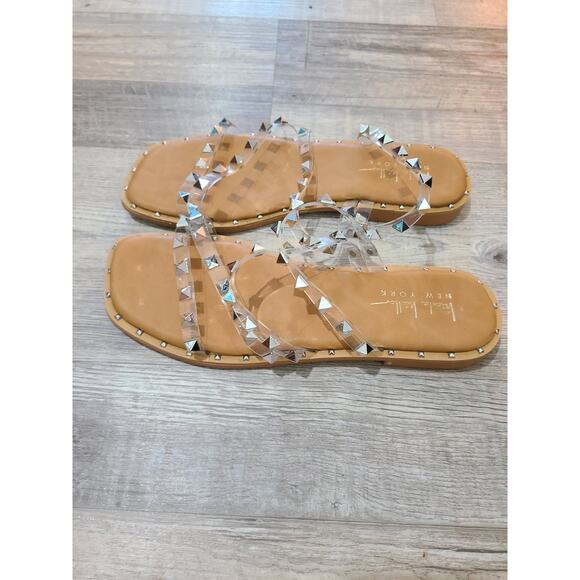 Nicole Miller New York size 7.5 womens clear pvc and studded sandals - Picture 4 of 7